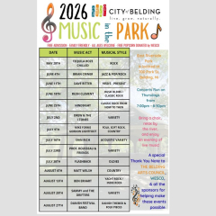 City of Belding, 2026 Music in the Park Schedule